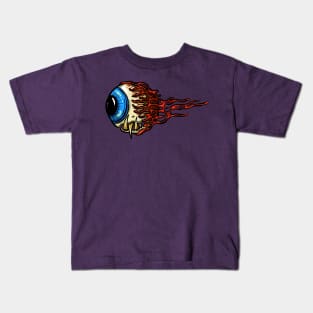 Eyeball Flying Rockabilly Tattoo Cartoon Illustration Eye Kids T-Shirt